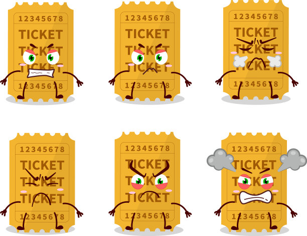 门票卡通人物带着各种各样的愤怒图片下载