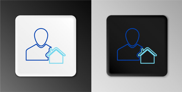 线房地产图标孤立的灰色背景图片下载