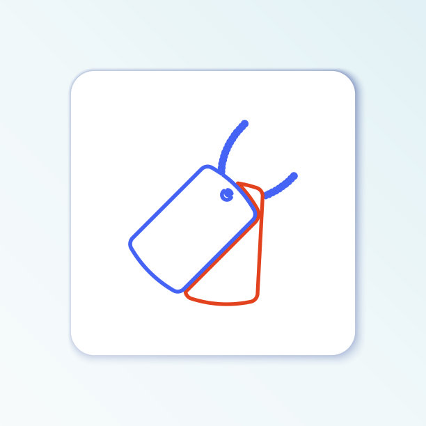 线军犬标签图标隔离白色图片下载