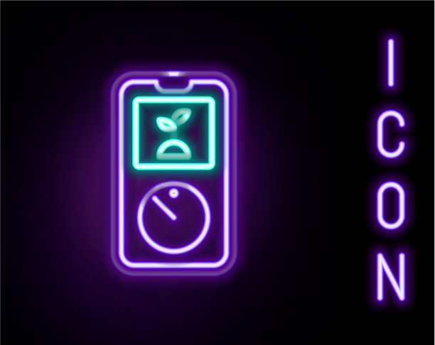 发光的霓虹灯线智能农业技术定时器图片下载