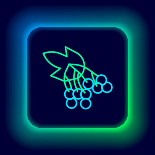 发光的霓虹灯线枝荚蒾或金玫瑰图片下载