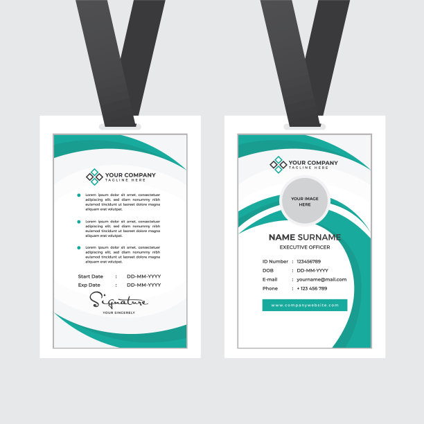 高级员工身份证和照片占位符图片下载