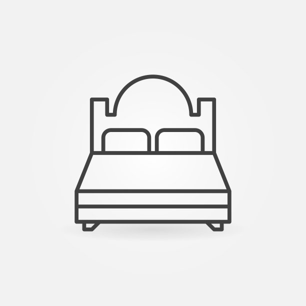 双人床细线概念图标图片下载