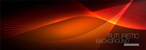 抽象的霓虹灯在黑暗中发出波浪般的光图片下载