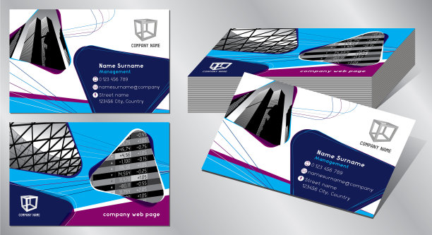 名片模板85x55mm -现代办公室图片下载