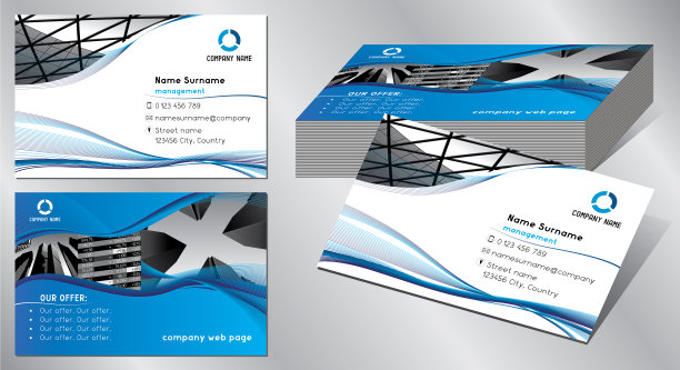 名片模板85x55mm -现代办公室图片下载