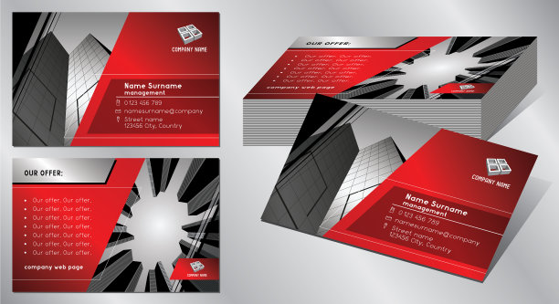 名片模板85x55mm -现代办公室图片下载