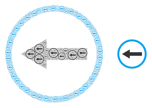 左圆角箭头分形图标马赛克图片下载