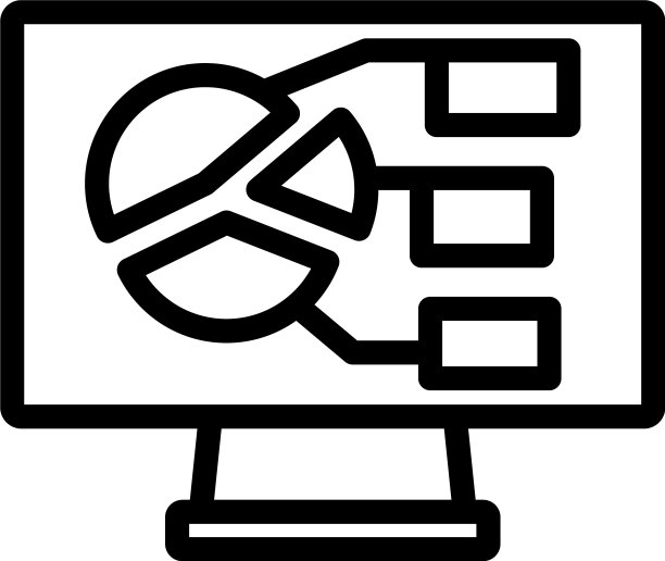 带分析图表图标的显示器图片下载