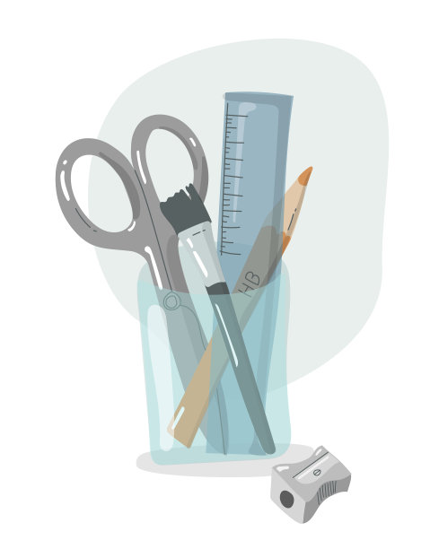 组织者办公室和学校用品台图片下载