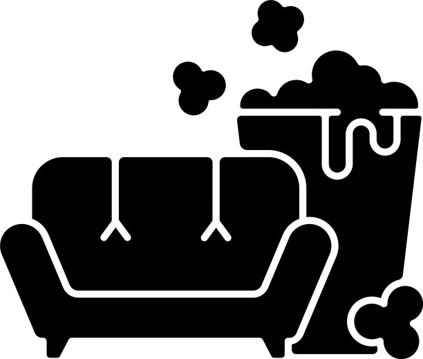 电视连续剧流黑色字形图标图片下载