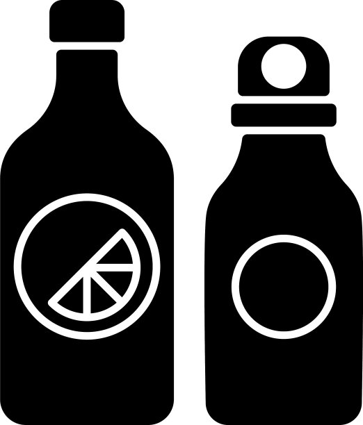 品牌水瓶黑色字形图标图片下载