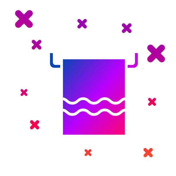 彩色毛巾衣架上的图标孤立在白色上图片下载