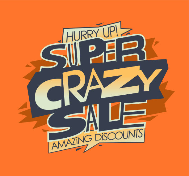 超级疯狂的销售，惊人的折扣，快-向量横幅图片下载