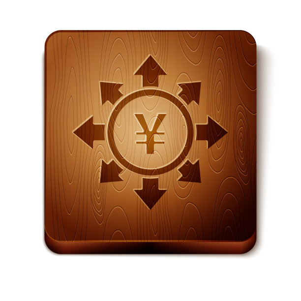 硬币上的棕色与日元符号图标孤立图片下载