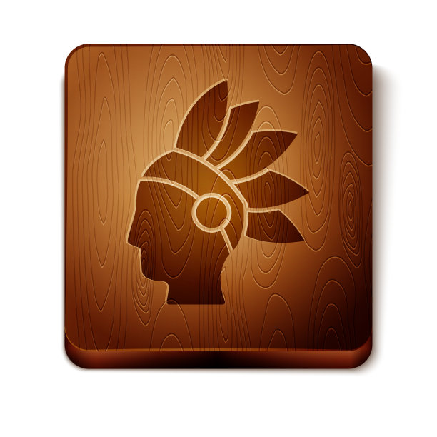 棕色印第安人印第安人的标志孤立图片下载