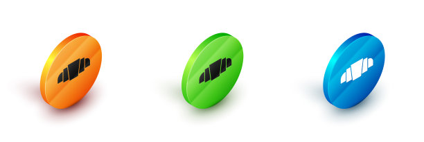 等角面包图标隔离在白色图片下载