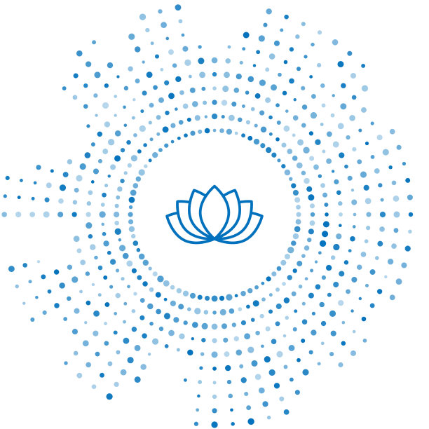 蓝线莲花图标孤立在白色上图片下载