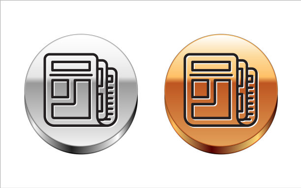 黑线股市新闻icon孤立上图片下载