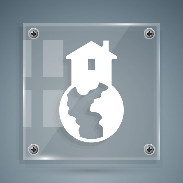 白色庇护所为无家可归的图标孤立在灰色背景。紧急住房，为无家可归的人、流浪者和乞丐提供的临时住所。方形玻璃面板。向量图片下载