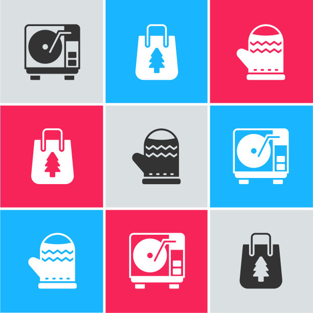 设置黑胶播放器与黑胶唱片圣诞节图片下载