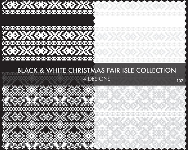 黑白圣诞岛无缝衔接图片下载