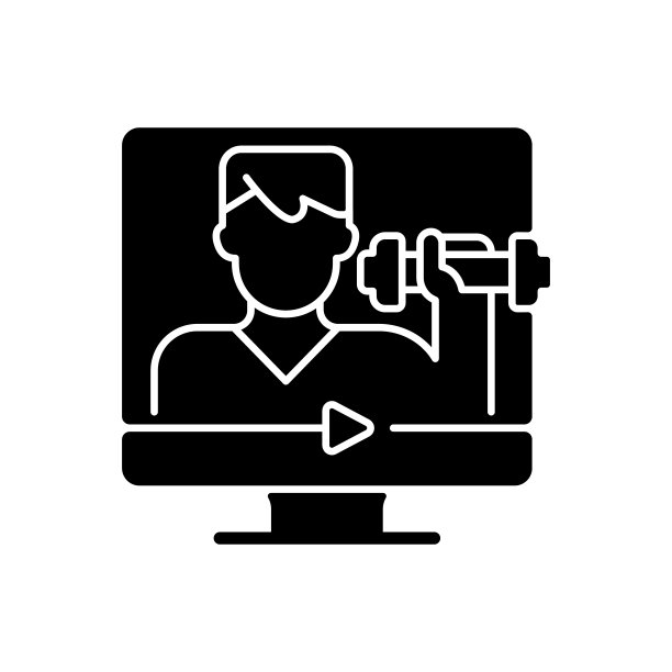 在线健身教练黑色字形图标图片下载