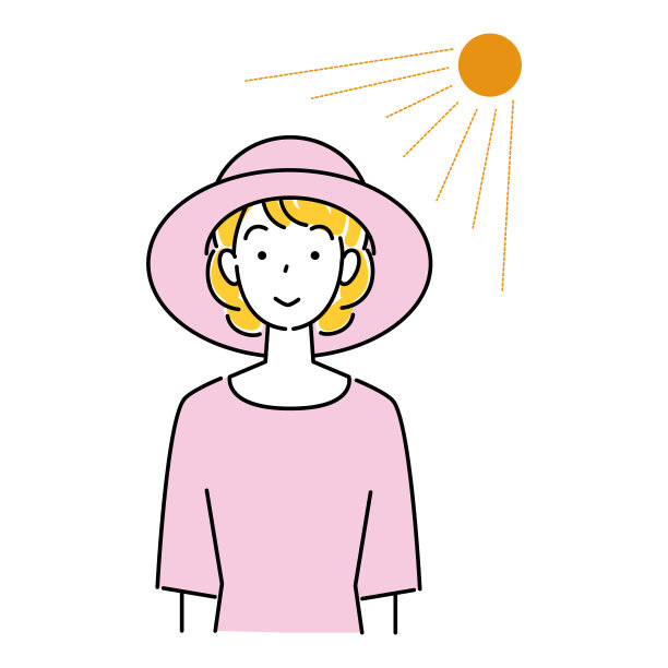 预防中暑：戴防晒帽的微笑女性图片下载