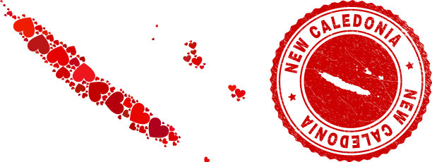 瓦伦丁马赛克新喀里多尼亚群岛地图图片下载