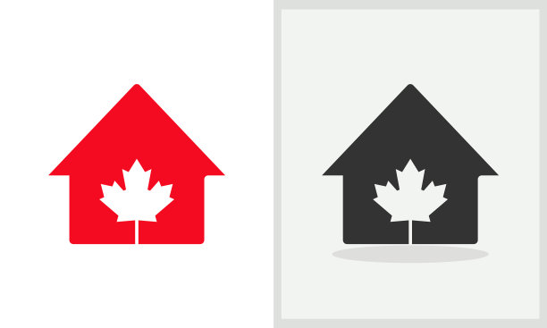 枫叶之家标志用枫叶设计家园标志图片下载