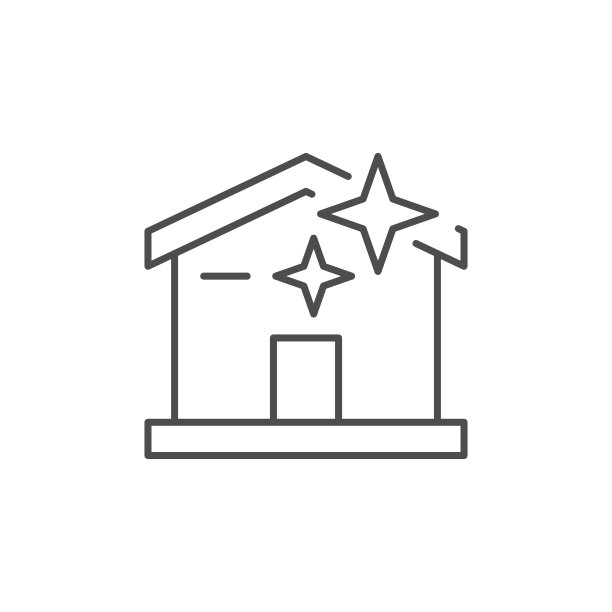 房屋清洁线条轮廓图标图片下载