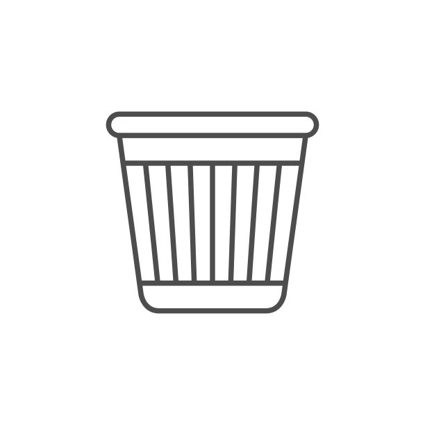 办公室垃圾桶线轮廓图标图片下载