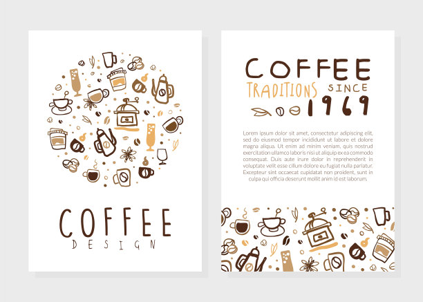 咖啡传统卡片设计模板与空间图片下载