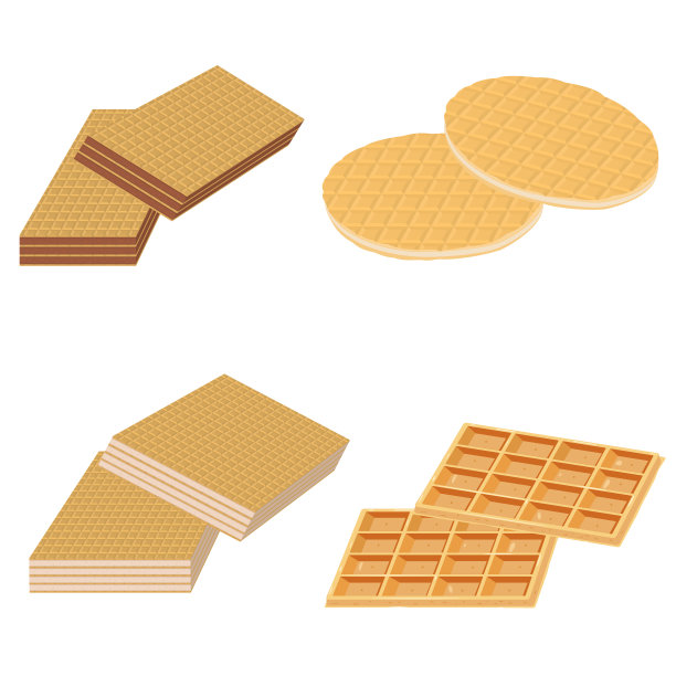 华夫饼把糖果孤立的形象放在白色上图片下载