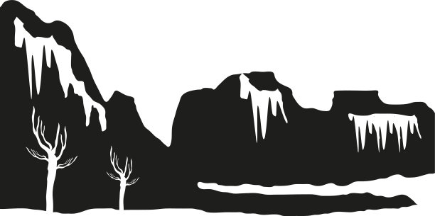 轮廓雪山图片下载