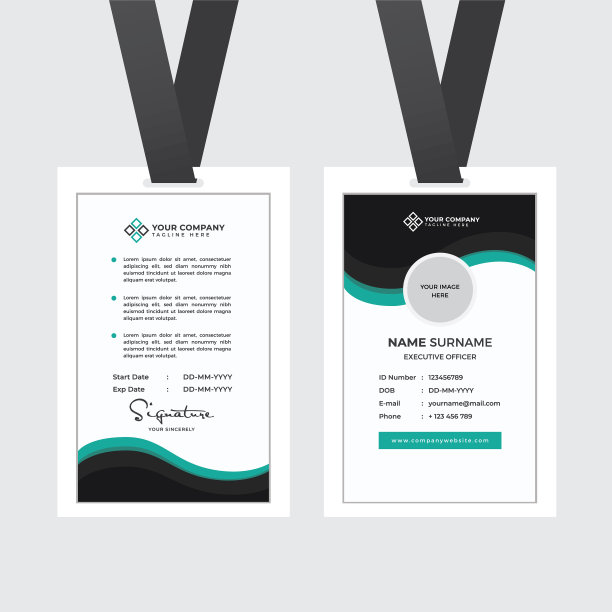 高级员工身份证和照片占位符图片下载