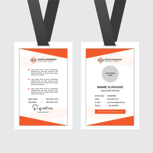 高级员工身份证和照片占位符图片下载