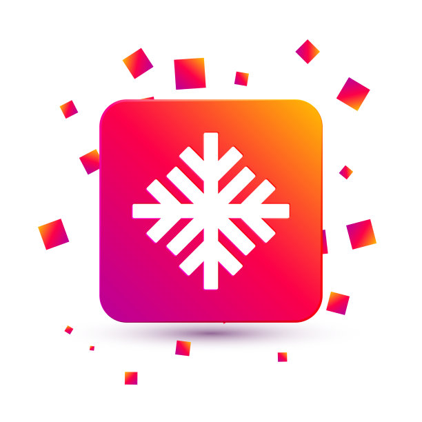 白色雪花图标孤立在白色背景图片下载