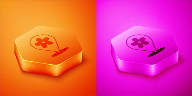 等距位置与花图标孤立上图片下载