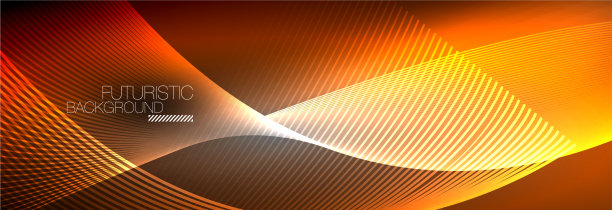 抽象的霓虹灯在黑暗中发出波浪般的光图片下载