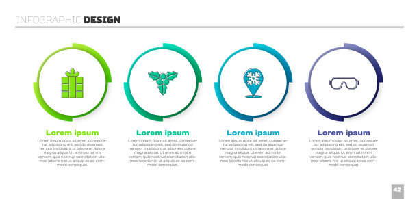 设置礼盒枝荚、雪花和滑雪图片下载