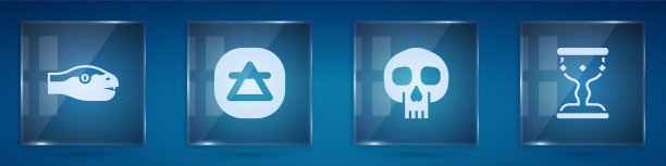 设置蛇空气元素头骨和中世纪酒杯图片下载