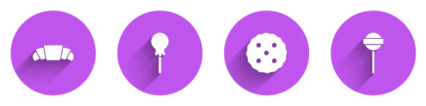 设置牛角，棒棒糖饼干或饼干和图片下载