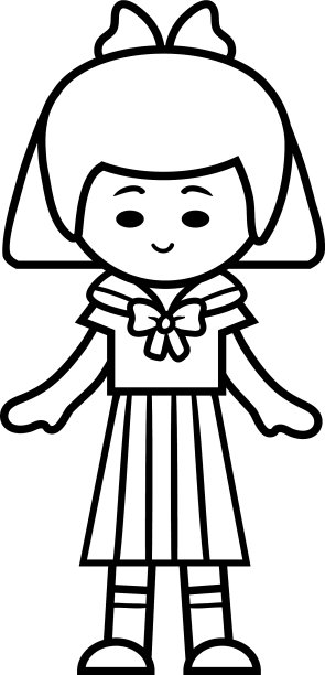涂色书日本女学生图片下载