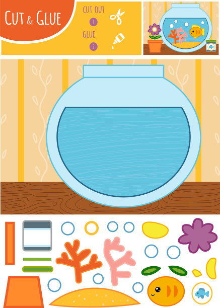 教育纸游戏，供孩子金鱼玩图片下载