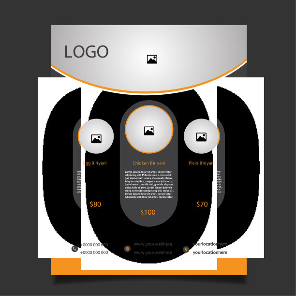 印度香饭餐厅传单模板图片下载