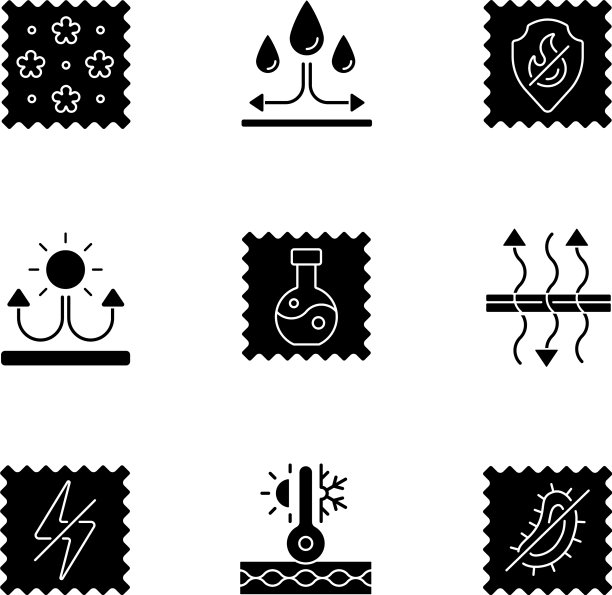 织物属性黑色符号图标设置为白色图片下载