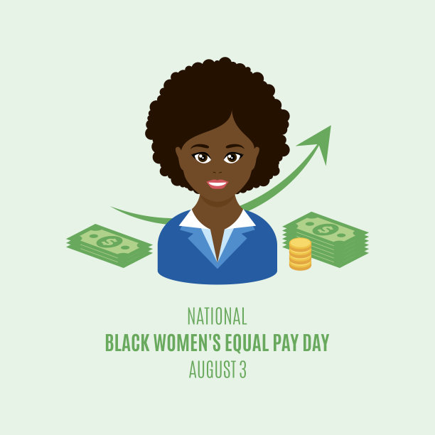 全国黑人妇女同工同酬日向量图片下载