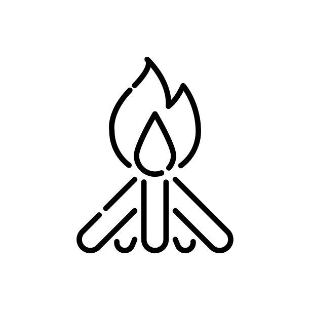 火木矢量轮廓图标风格插图。EPS 10个文件图片下载