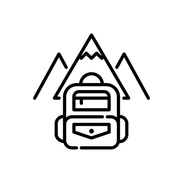 背包矢量轮廓图标风格插图。EPS 10个文件图片下载